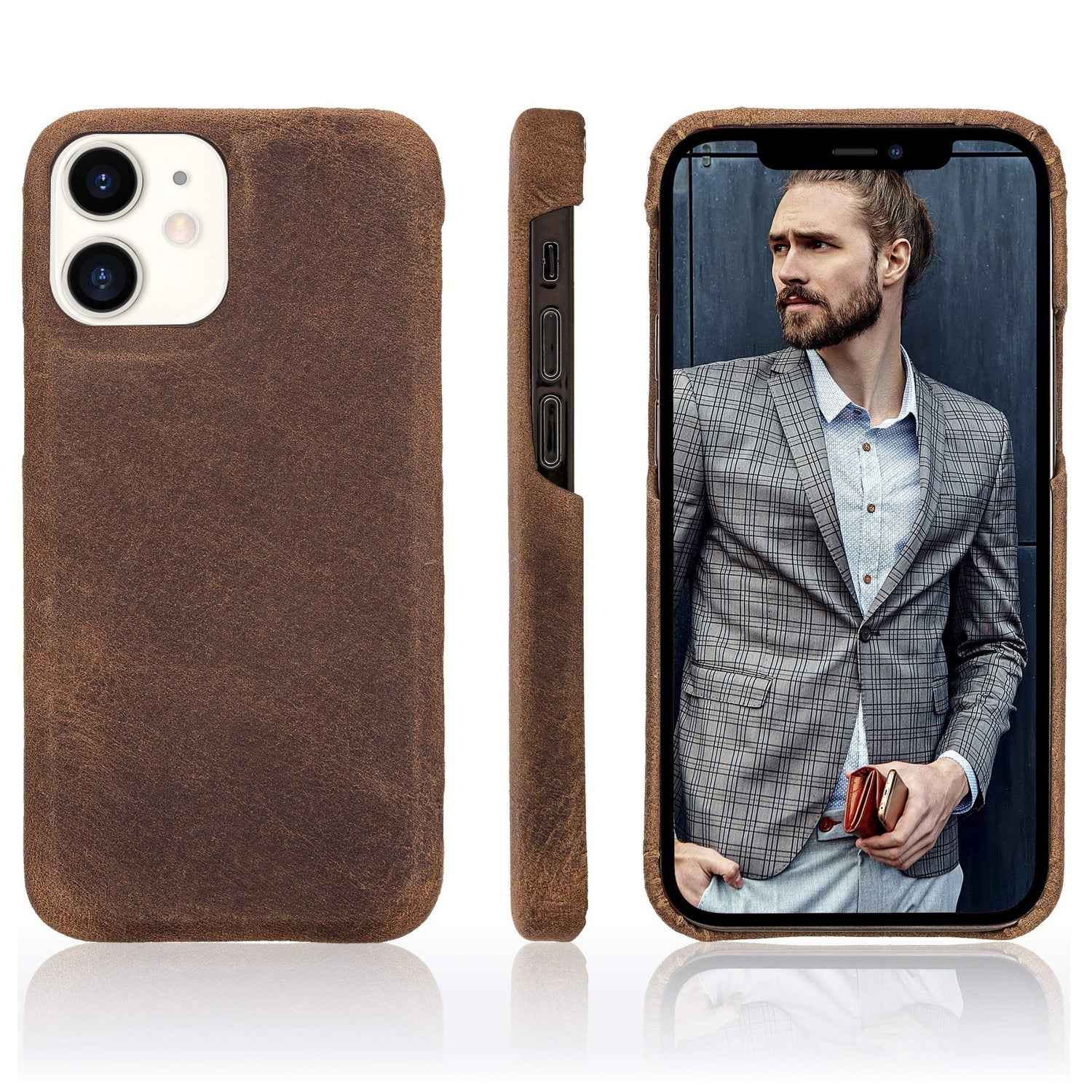 Bayelon iPhone 12 Mini 360° Slim Case Antique Brown