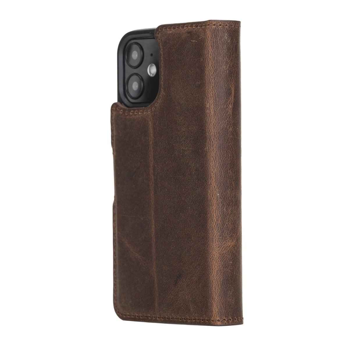 Bayelon iPhone 12 Mini 5.4" Leather Magnetic Detachable Wallet Case