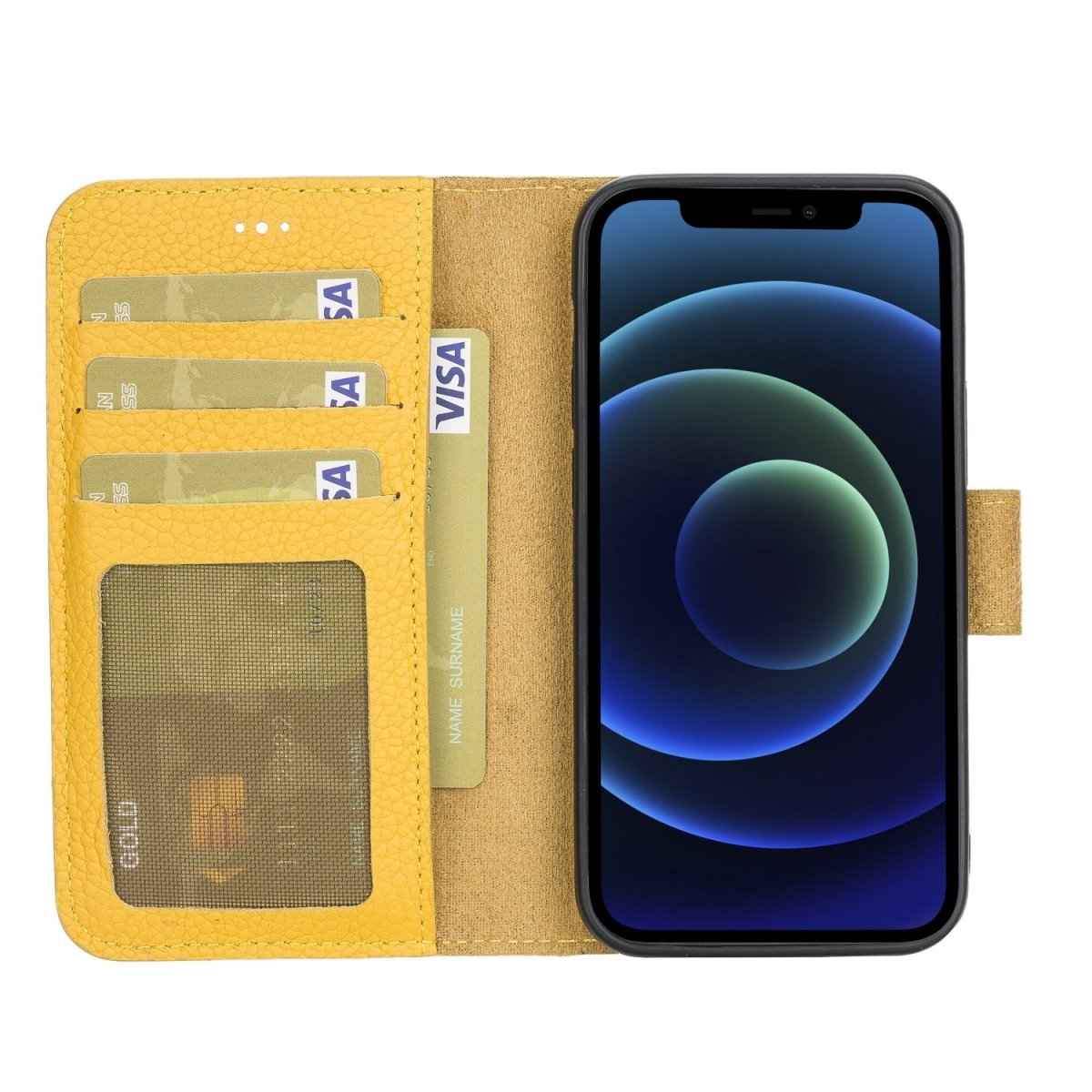 Bayelon iPhone 12 Mini 5.4" Leather Magnetic Detachable Wallet Case