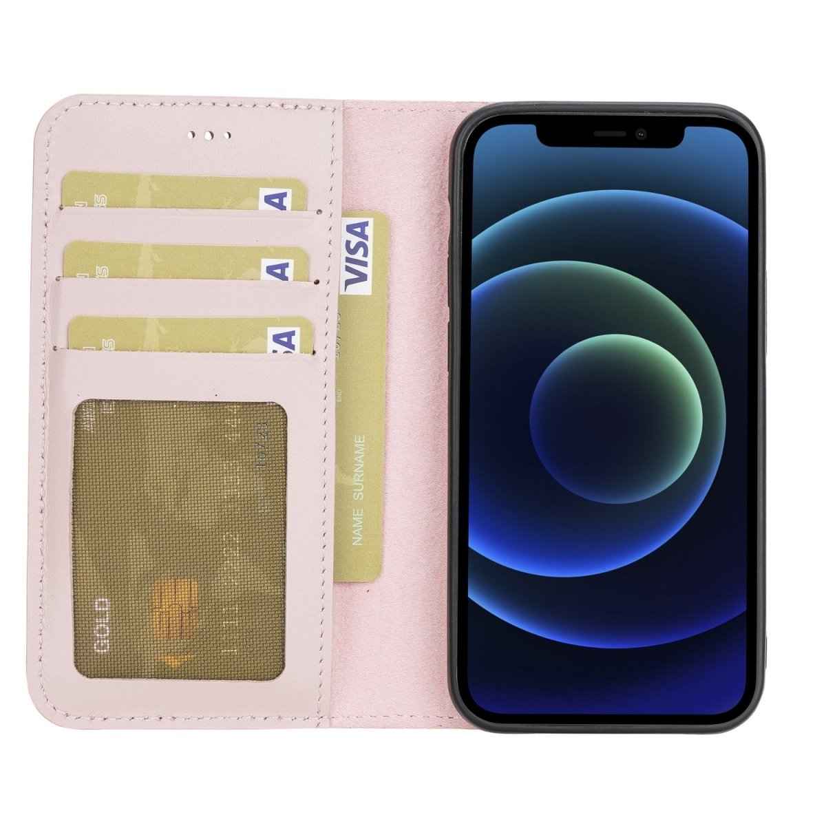 Bayelon iPhone 12 Mini 5.4" Leather Magnetic Detachable Wallet Case