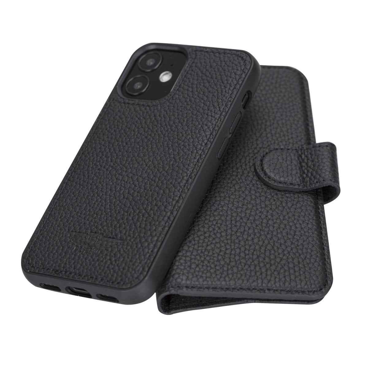 Bayelon iPhone 12 Mini 5.4" Leather Magnetic Detachable Wallet Case