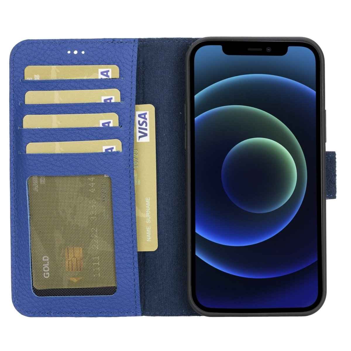 Bayelon iPhone 12 Mini 5.4" Leather Magnetic Detachable Wallet Case