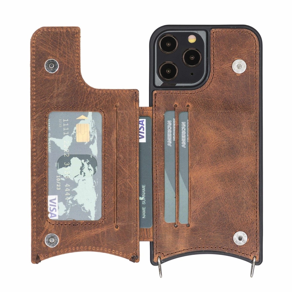 Bayelon iPhone 12 Pro Max Crossbody Leather Phone Case Leopard