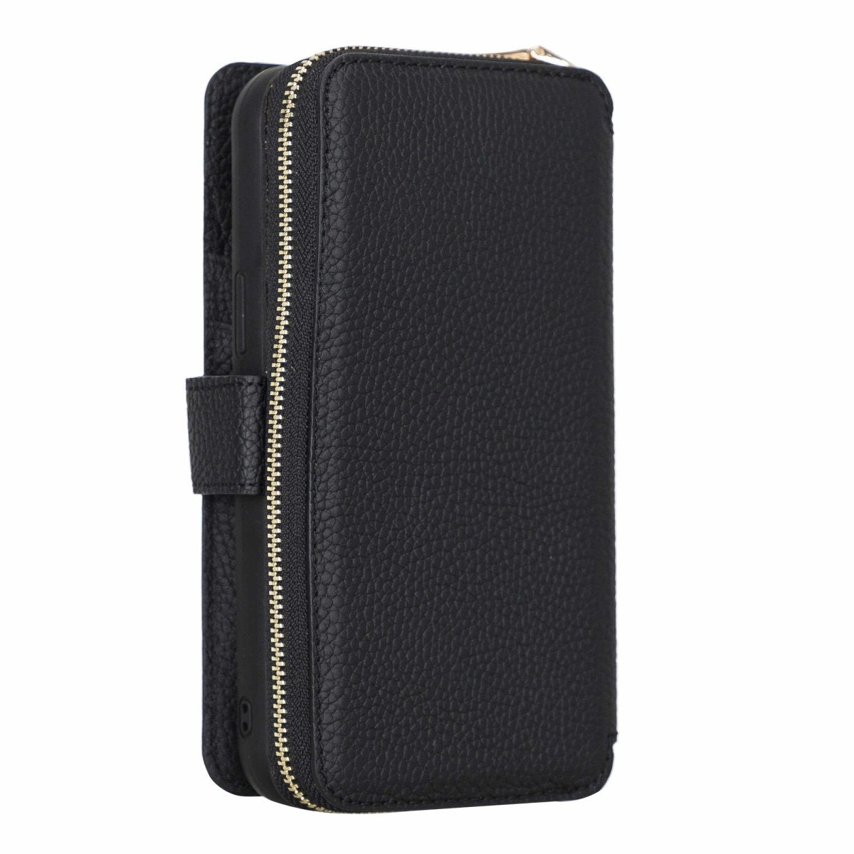 Bayelon iPhone 12 Pro Max Zipper Leather Wallet Case Purse with Holster