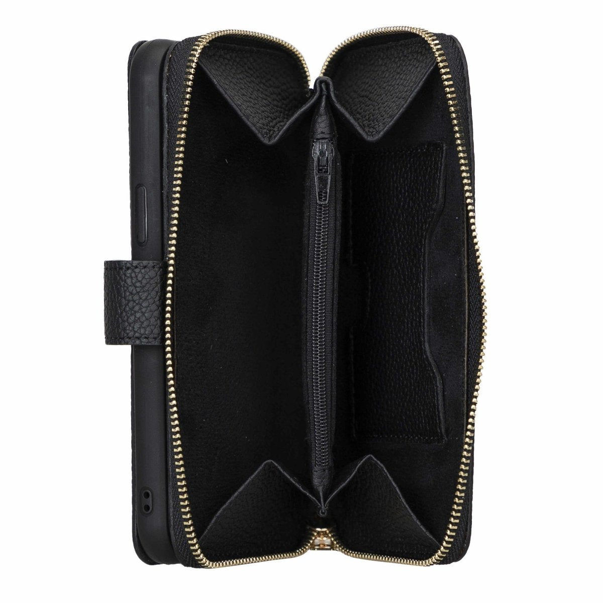 Bayelon iPhone 12 Pro Max Zipper Leather Wallet Case Purse with Holster
