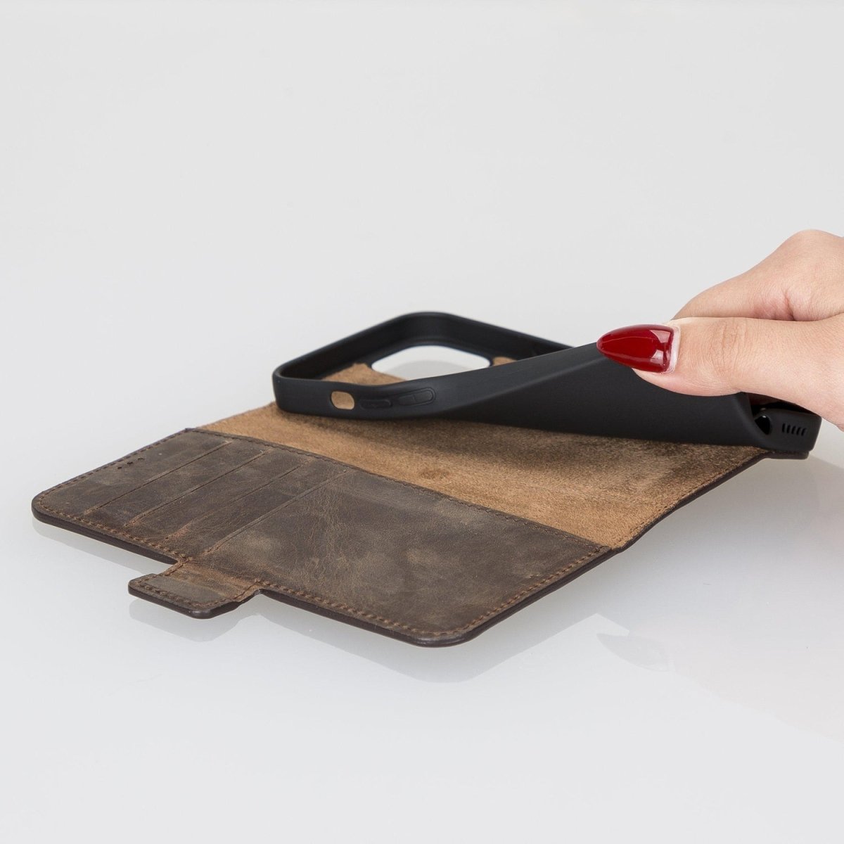Bayelon iPhone 13 Leather Flip Cover Wallet Case with Kickstand