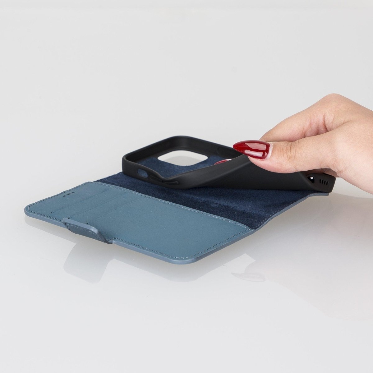 Bayelon iPhone 13 Leather Flip Cover Wallet Case with Kickstand