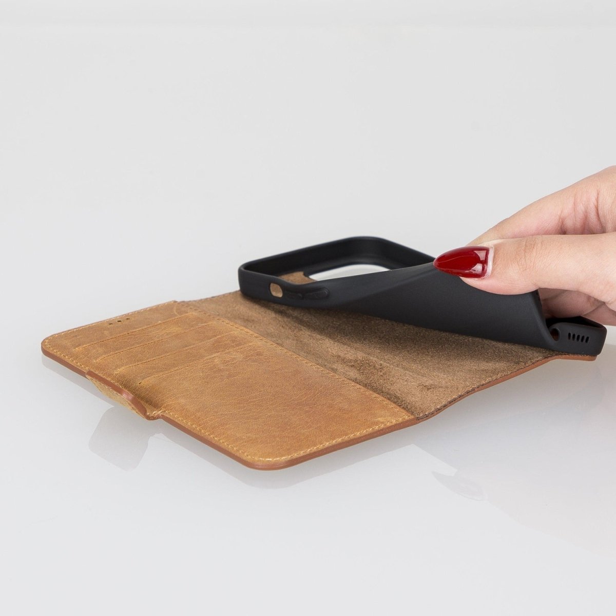 Bayelon iPhone 13 Leather Flip Cover Wallet Case with Kickstand