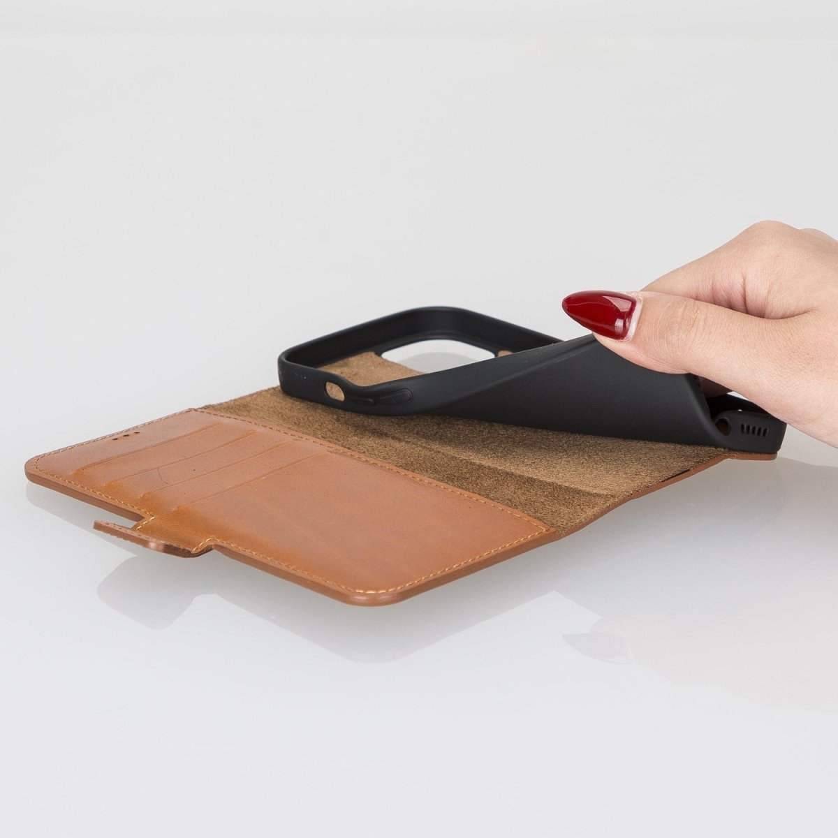 Bayelon iPhone 13 Pro Leather Flip Cover Wallet Case with Kickstand