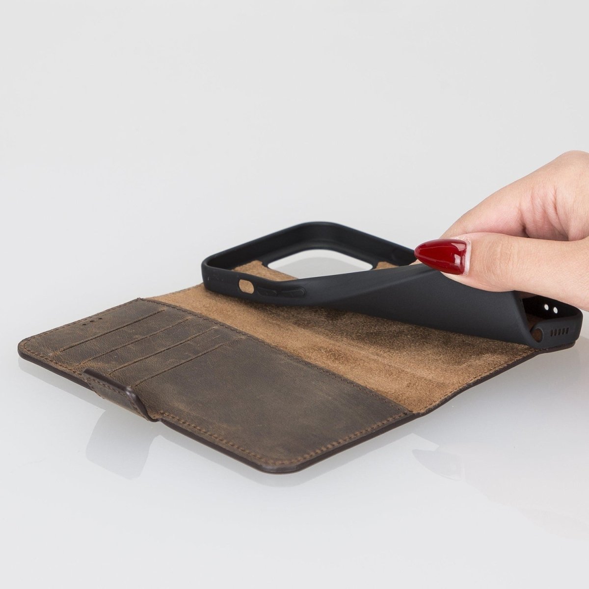 Bayelon iPhone 13 Pro Leather Flip Cover Wallet Case with Kickstand