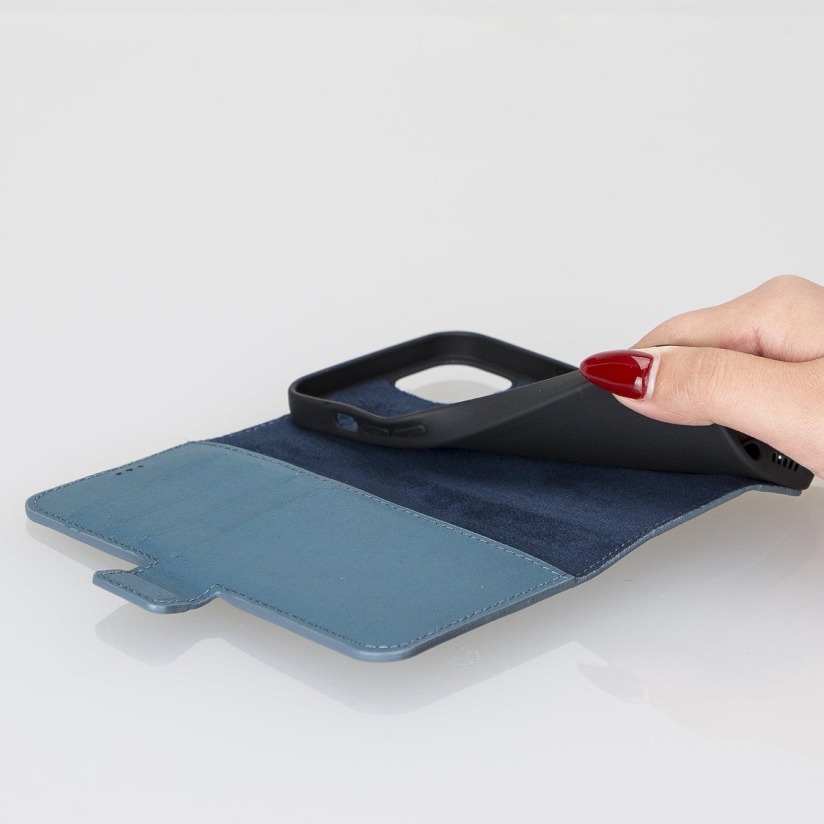 Bayelon iPhone 13 Pro Leather Flip Cover Wallet Case with Kickstand