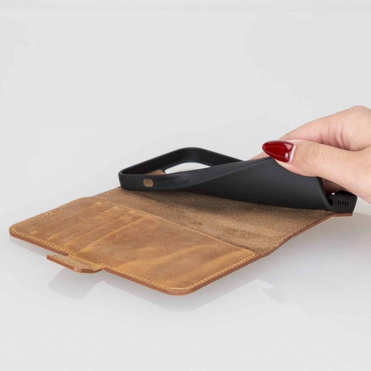 Bayelon iPhone 13 Pro Leather Flip Cover Wallet Case with Kickstand