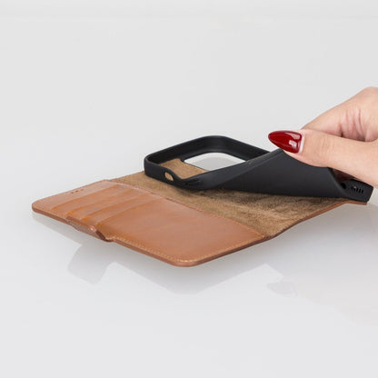 Bayelon iPhone 13 Pro Max Leather Flip Cover Wallet Case with Kickstand