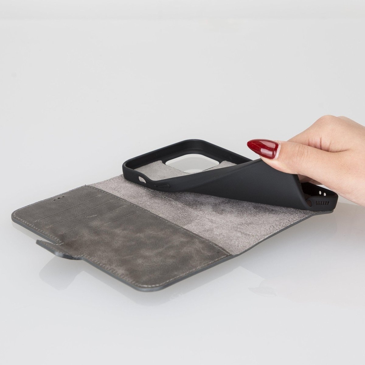 Bayelon iPhone 13 Pro Max Leather Flip Cover Wallet Case with Kickstand