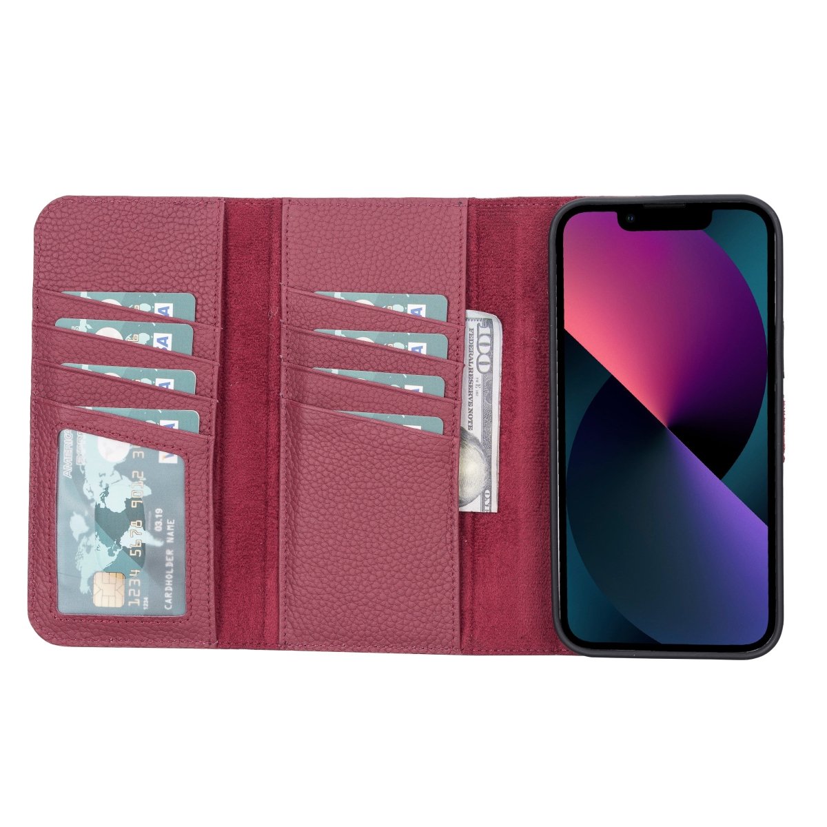 Bayelon iPhone 13 Pro Max Trifold Leather Wallet Case