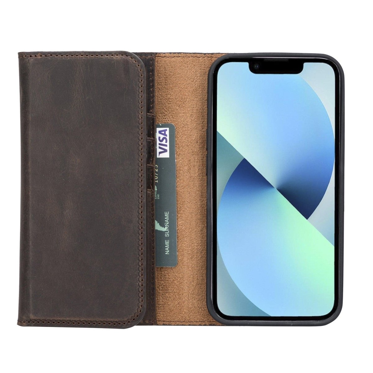 Bayelon iPhone 13 Pro Trifold Leather Wallet Case