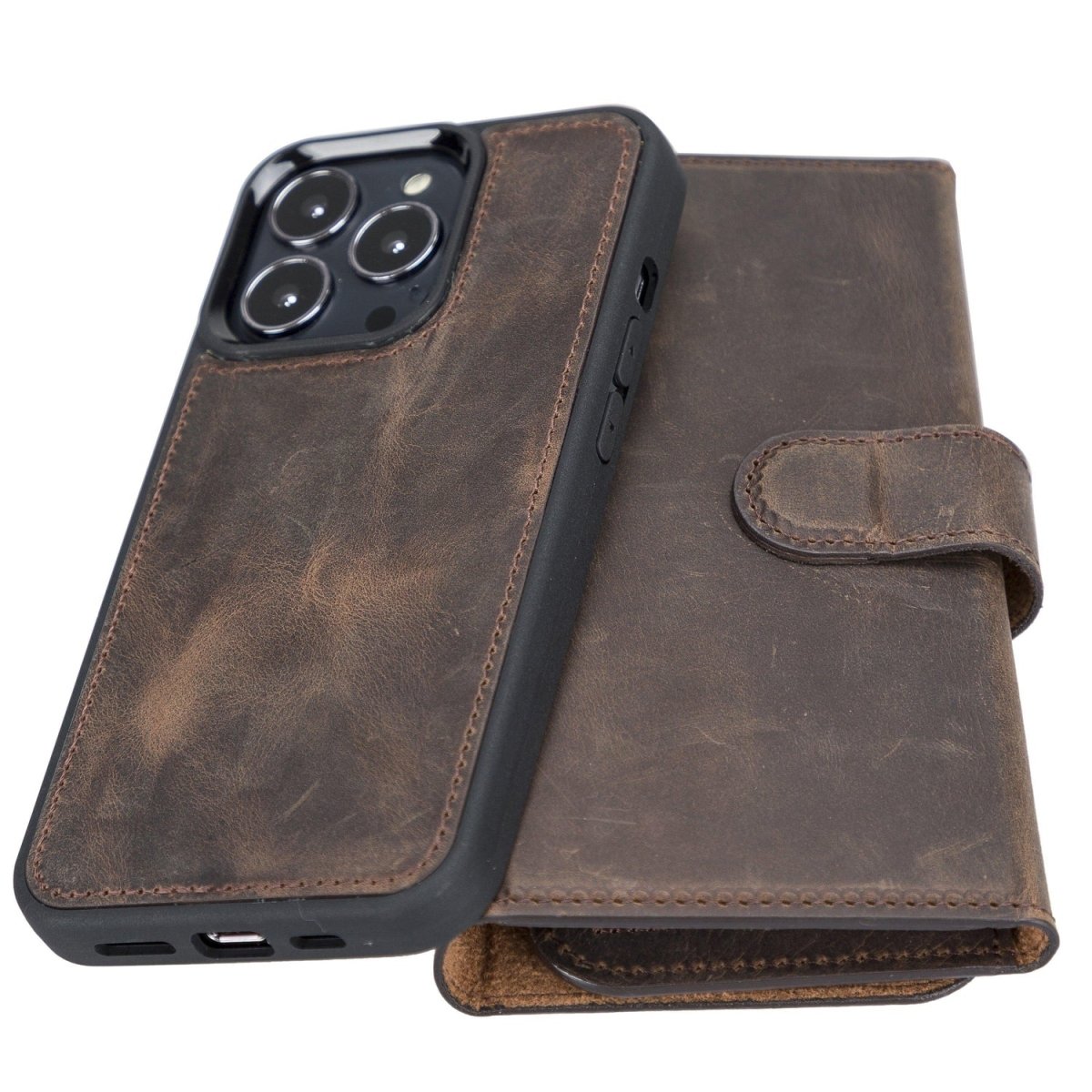 Bayelon iPhone 13 Pro Trifold Leather Wallet Case
