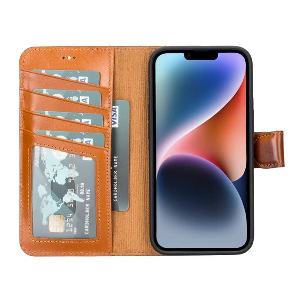 Bayelon iPhone 14 Detachable Leather Wallet Case with Kickstand