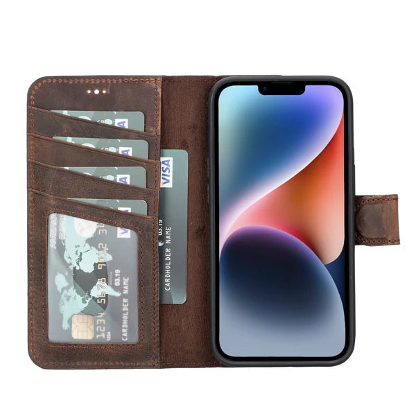 Bayelon iPhone 14 Detachable Leather Wallet Case with Kickstand