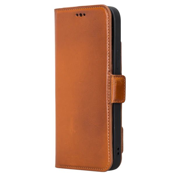 Bayelon iPhone 14 Leather Flip Cover Wallet Case with Kickstand