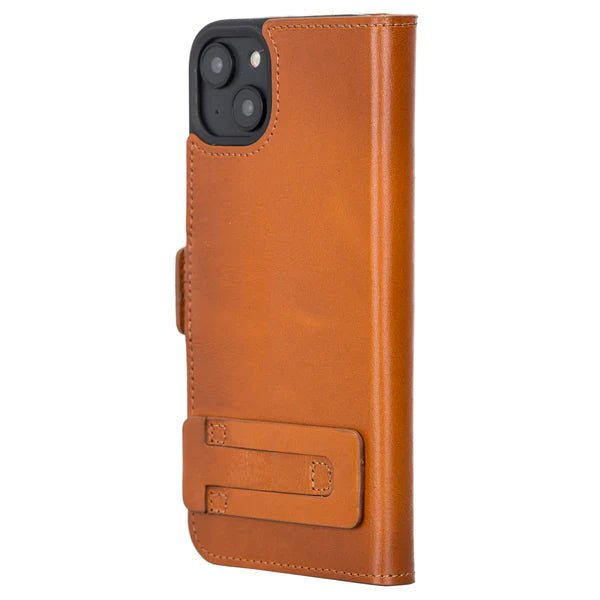 Bayelon iPhone 14 Leather Flip Cover Wallet Case with Kickstand
