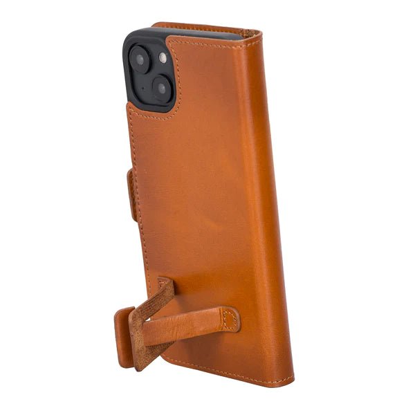 Bayelon iPhone 14 Leather Flip Cover Wallet Case with Kickstand