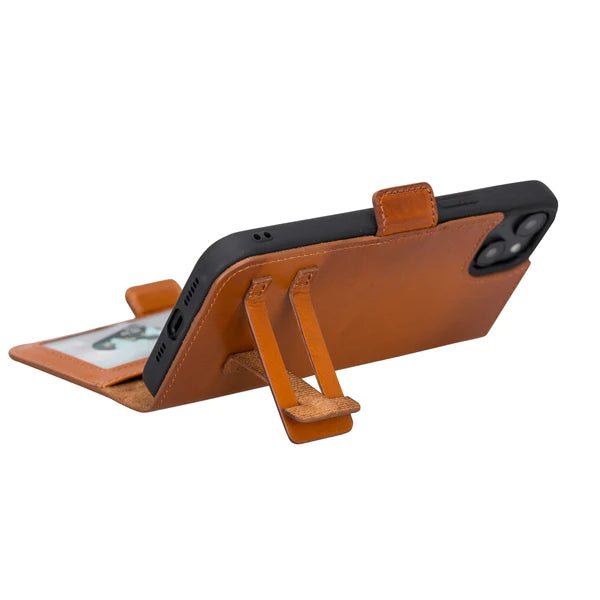 Bayelon iPhone 14 Leather Flip Cover Wallet Case with Kickstand