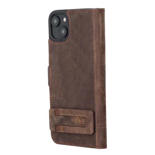 Bayelon iPhone 14 Leather Flip Cover Wallet Case with Kickstand