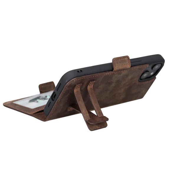 Bayelon iPhone 14 Leather Flip Cover Wallet Case with Kickstand