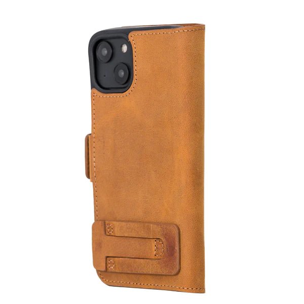 Bayelon iPhone 14 Leather Flip Cover Wallet Case with Kickstand
