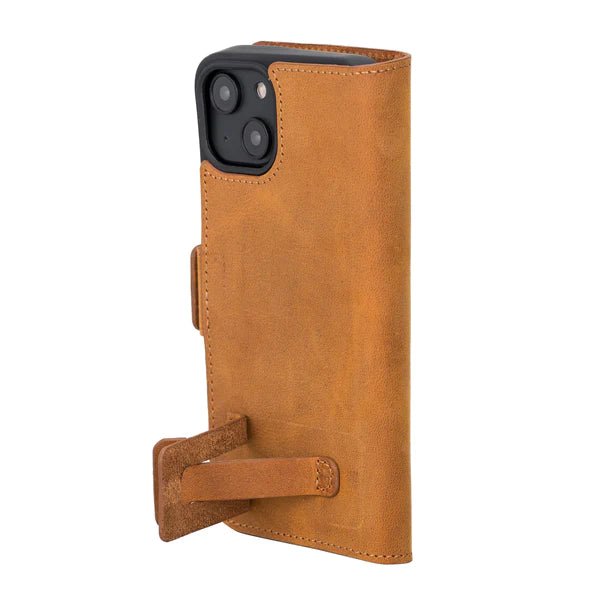 Bayelon iPhone 14 Leather Flip Cover Wallet Case with Kickstand
