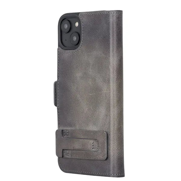 Bayelon iPhone 14 Leather Flip Cover Wallet Case with Kickstand