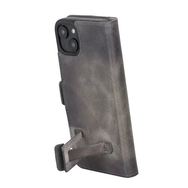 Bayelon iPhone 14 Leather Flip Cover Wallet Case with Kickstand