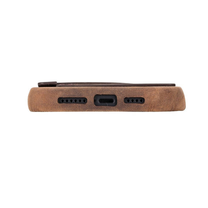 Bayelon iPhone 14 Plus Full Grain Leather Full Cover Case