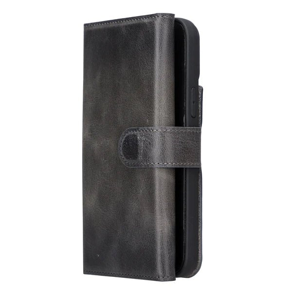Bayelon iPhone 14 Plus Trifold Full Grain Leather Wallet Case