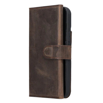 Bayelon iPhone 14 Plus Trifold Full Grain Leather Wallet Case