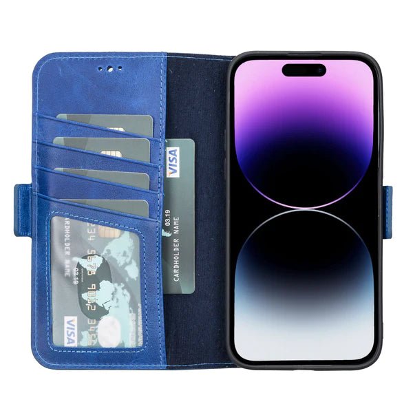 Bayelon iPhone 14 Pro Leather Flip Cover Wallet Case with Kickstand