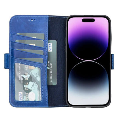 Bayelon iPhone 14 Pro Leather Flip Cover Wallet Case with Kickstand