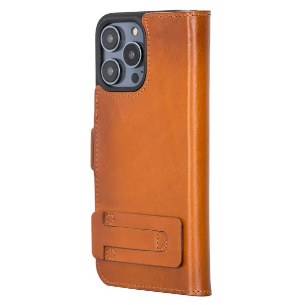 Bayelon iPhone 14 Pro Max Leather Flip Cover Wallet Case with Kickstand