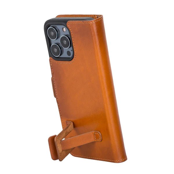 Bayelon iPhone 14 Pro Max Leather Flip Cover Wallet Case with Kickstand