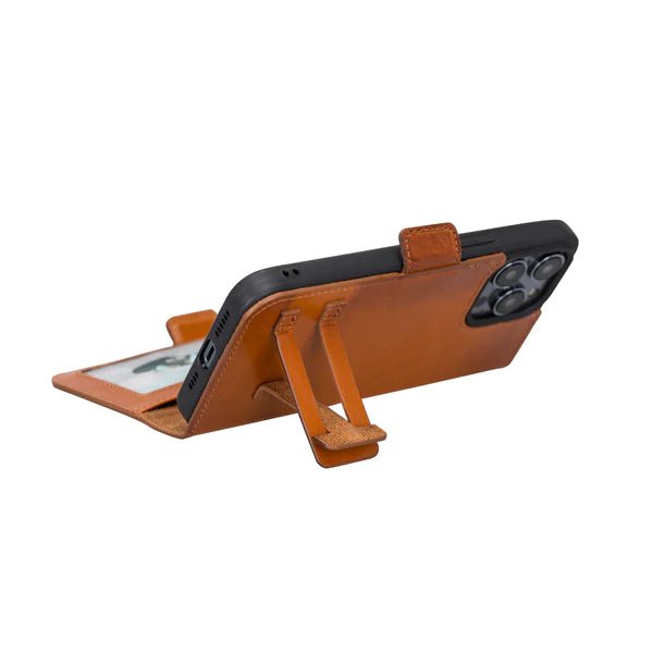 Bayelon iPhone 14 Pro Max Leather Flip Cover Wallet Case with Kickstand