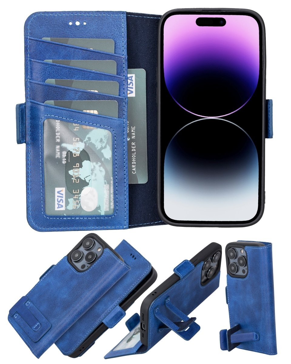 Bayelon iPhone 14 Pro Max Leather Flip Cover Wallet Case with Kickstand