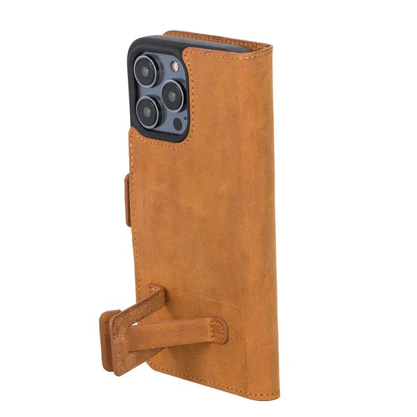 Bayelon iPhone 14 Pro Max Leather Flip Cover Wallet Case with Kickstand