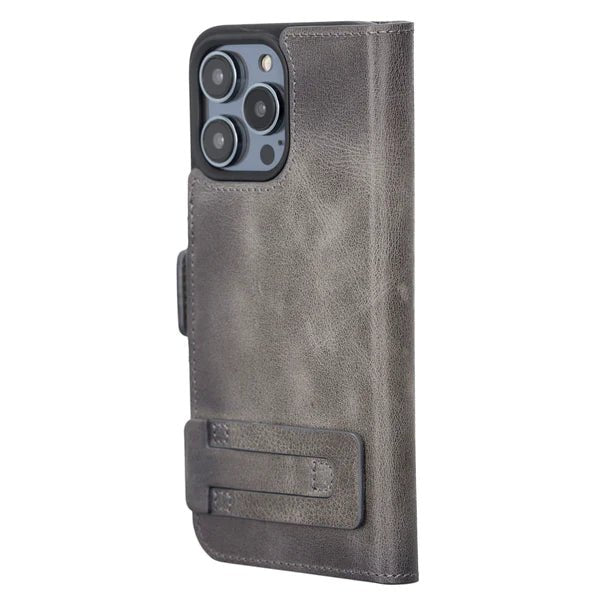 Bayelon iPhone 14 Pro Max Leather Flip Cover Wallet Case with Kickstand