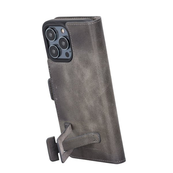 Bayelon iPhone 14 Pro Max Leather Flip Cover Wallet Case with Kickstand