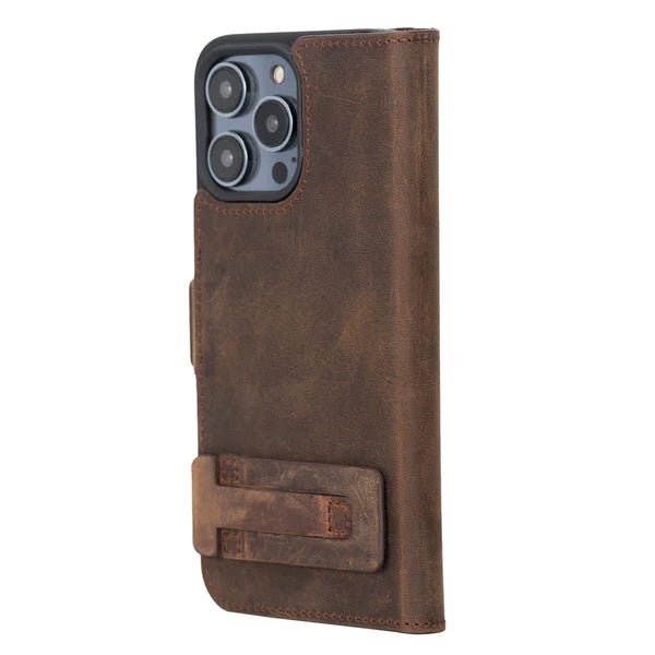 Bayelon iPhone 14 Pro Max Leather Flip Cover Wallet Case with Kickstand