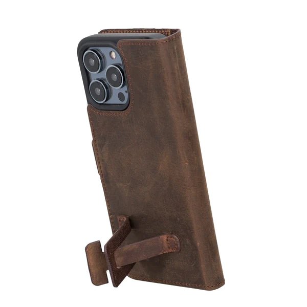 Bayelon iPhone 14 Pro Max Leather Flip Cover Wallet Case with Kickstand