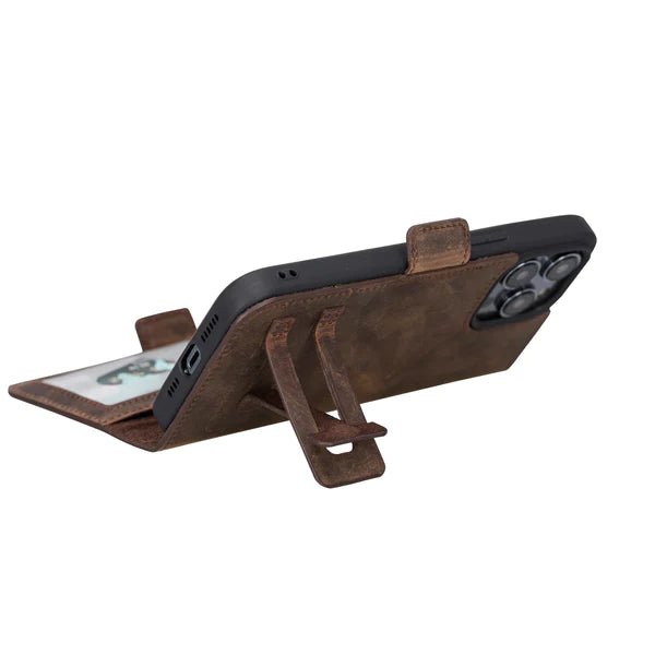 Bayelon iPhone 14 Pro Max Leather Flip Cover Wallet Case with Kickstand