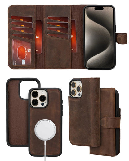 Bayelon iPhone 14 Pro Max Trifold Leather Wallet Case