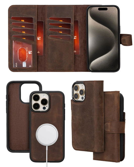 Bayelon iPhone 14 Pro Max Trifold Leather Wallet Case